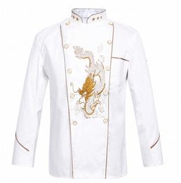 new Men Women Embroidery Drag Cook Uniform Short Sleeve Kitchen Work Wear Mesh Patchwork Breathable Food Service Chef Jacket C1NN#