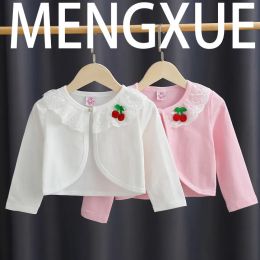 Summer Thin Girls Coat Long Sleeve Kids Cardigans Flower Girls Clothing Solid Kids Outwear Cape Jacket