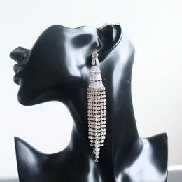 Dangle Earrings Bohemia Rhinestone Long Tassel For Women Elegant Big Crystal Drop Wedding Earring Jewellery Accessories