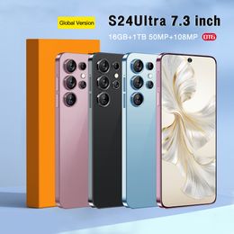 New New 7.3 Inchs 5G S24 Ultra Cell Phones Unlock Touch Screen Mobile Phone Androids S24 Smartphone Camera Telephone HD Display Face Recognition 256GB 1TB