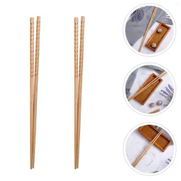 Kitchen Storage 2 Pairs Long Chopsticks For Cooking Wood Dinnerware Wooden Noodles Camping Pot