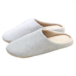 Slippers Mens Solid Color Cloth Lightweight Warm Home Indoor Shoes Couple Non Slip Large Size Cotton Couples