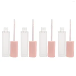 Storage Bottles 4 Pcs Square Frosted Lip Gloss Tubes 6ml Containers Set Makeup Bottle