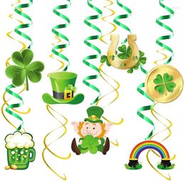 Party Decoration St. Patrick's Day Spiral Charm Irish Festival Green Hat Clover PVC Pendant A