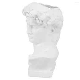 Vases Centrepieces Pen Holder Greek Style Decor Statue David Minimalist Fun Cute Flowers White Bust Planter