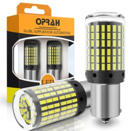 Oprah 2pcs 1156 BA15S P21W BAU15S PY21W 7440 W21W P21/5W 1157 BAY15D LED Bulbs 144SMD Canbus Car Reverse Lamp Turn Signal Lights
