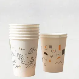 Disposable Cups Straws Water For Household And Commercial Use Premium Paper Cup Set Plastic Party