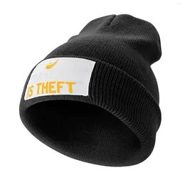 Berets Taxation Is Theft Knitted Cap Golf Cosplay Black Women Hat Men's