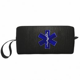 emt Star Of Life Cosmetic Bag Women Fi Large Capacity Paramedic Makeup Case Beauty Storage Toiletry Bags Dopp Kit Case Box b0eT#