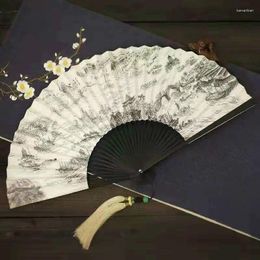Decorative Figurines Hand Painted Drama Paper Fan Chinese Retro Bamboo Folding Double Side Vintage Fans Portable