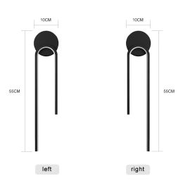 Modern Minimalism LED Wall Lamp for Indoor Home Bedroom Fixture Black Gold Lights Living Room Background Aisle Bar Stairs Decor