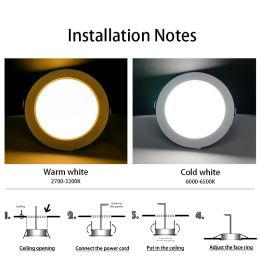 Led Downlight AC110V 220V Ceiling Light 5W 9W 12W 15W 18W Recessed Round LED Panel Light DC12V 24V Spotlight Indoor Lighting