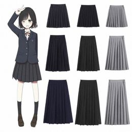 women JK Suit School Dr Uniforms Students Girls Harajuku Japan Preppy Style Elastic High Waist Pleated Skirt 5XL 34wA#