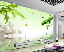 Wallpapers Custom Po Wallpaper Bamboo Green Background Wall Mural Home Decoration White