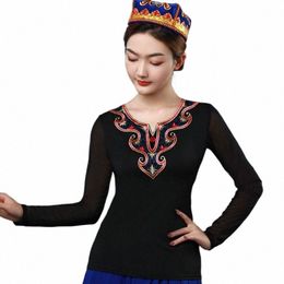 2024 aummer autumn new dance performance chinese traditial folk stage dancewear festival xinjiang dance outfit y8yM#