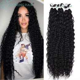 Weave Weave Weave Afro Kinky Curly Hair Bundles Synthetic Hair Soft Heat Resistant Afro Culrls 300g Full Head Wig 2628Inch Super Lo