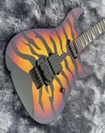 Rare George Lynch Tiger Stripe Sunburst Purple Edge Electric Guitar Ebony Fingerboard Floyd Rose Tremolo1190506