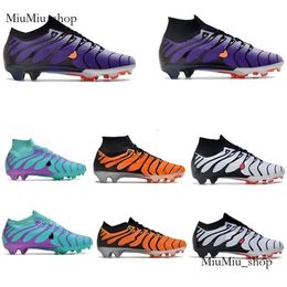 Kids Womens Mens Soccer Shoes PLUS Kylian Mbappe Cleats Su 9 IX Boots Voltage Jade Purple Black Colorway Orange White Sizes 35-45 817