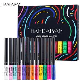 Kolorowe eyeliner Pen Eye Makeup Białe różowe wodoodporne płyn Kolor oka ołówek Matowe fioletowe długopis Make Up Cosmetics 240325