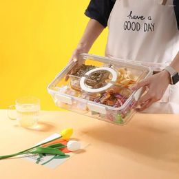 Storage Bottles Food Container Grade Transparent Refrigerator Box With Lid Handle Design Portable Snack For Visible