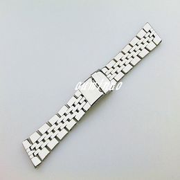 22mm 24mm Men's New High quality stainless steel Polishing Watch Bands Bracelets For Breitling Watch285V