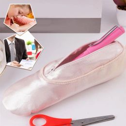 Sweet French Girl Pink Gold Ballet Shoe Styling Student Pen Bag Cosmetic Bag Stationery Store Wallet Exquisite Gift For Girls