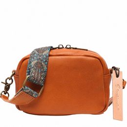 sc Vintage Bohemia Style Women Genuine Leather Shoulder Handbags Casual Soft Real Cowhide Zipper Purses Wide Strap Crossbody Bag q1b8#