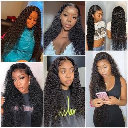 Water Wave Bundle Human Hair with Frontal Cheap Malaysian Curly Long Human Hair Extensions with 4x4 Lace Closure Natural Wave