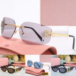 Designer Women Sunglasses miui miuity Oversized Luxury Sun Glasses for Men mui Mirror leg metal Large Eyeglasses ladies