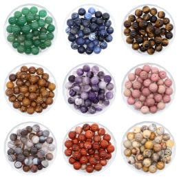 Natural Stones Crystal Loose Beads Round Smooth Gemstones Spacer Charms DIY Necklace Bracelet Jewerly Making Accessories 4-10mm