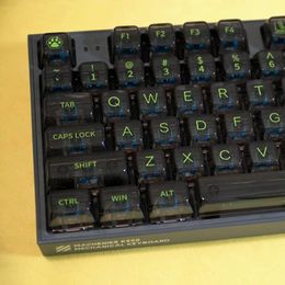 132 Keys lceberg Crystal PC Transparent Keycaps For MX Switch Mechanical Keyboard RGB Gaming backlit Keycap Black Green Key Caps