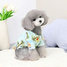 Dog Apparel 2024 Hawaiian Durable Breathable For Travel Polyester Fibre Cat Shirt Clothes Puppy Short Sleeves Pet Costume