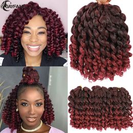 8 Inch Synthetic Jamaican Bounce Crochet Braids African Curly Loose Curl Hair Styles Wand Curly Crochet Hair Heat Resistant Hair