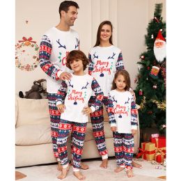 Christmas Family Matching Outfits Adult Kid 2023 News Pajamas Clothes Set Baby Rompers Casual Sleepwear Xmas Family Look Pyjamas