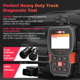 ANCEL HD601 Heavy Duty Truck Scanner Diagnostic Tool All System OBD2 Scanner Car Check Engine Code Reader with Reset DPF ABS