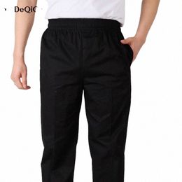 news Food Service Restaurant Uniforms Breathable Cooker Kitchen Elastic Trousers Hotel Uniform Chef Pants Men Q2xt#