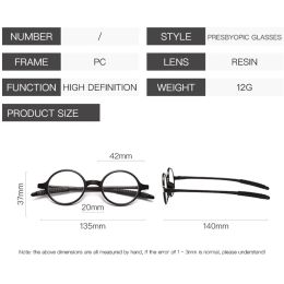 TR90 Small Round Reading Glasses Colourful Black Women Diopter Magnifier Presbyopic Glasses Ultralight Far Sight Eyewear +10~+40