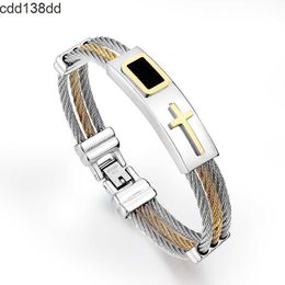 Designer trend punk bracelet men's trend bracelet cross bracelet titanium steel wire bracelet infinity bracelets bracelets charms jewelry