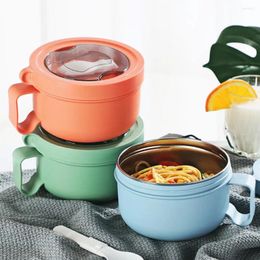 Storage Bottles 850ml Soup Bowl With Handle Large Capacity Food Grade BPA Free Instant Noodle Heat Insulated Lunch Box