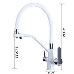 White Pure Water Kitchen Faucet,Hot Cold Mixer Crane, Kitchen Sink Faucets, Silicone Tube,Filter Kitchen Faucet BS-CJSF601