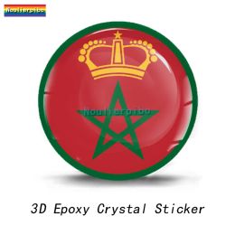 Morocco 3D Creative Sticker Moroccan Air Force Logo Epoxy Dome Vinyl Waterproof Decal Car Motorcycle Helmet Laptop Phone Sticker