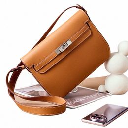 volasss Fi Genuine Leather Handbag For Women Versatile Casual Underarm Menger Bag Large Capacity Cowhide Shoulder Bag L1fs#