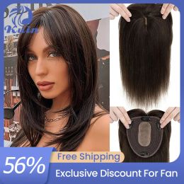 Silk Top Base Women Topper Hair Clip In Real Human Hair Toupper Hairpiece 12x13cm Women Wigs Human Hair Extensions Natural Hair