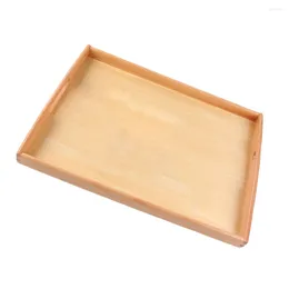 Decorative Figurines Kids Wood Serving Tray Activity Crafting With Handle For Toys Organiser ( Size )