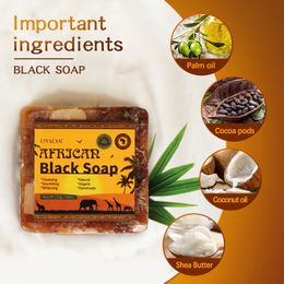 2pcs African Black Soap Reduce Acne Anti Rebelles Smooth Blemish Shea Butter Face Moisturising Clean Brighten Handmade Skincare