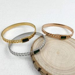 Bangle Luxury Inlaid Rhinestone Women's Bracelet Exquisite Vintage Emeralds Bracelets Charm Wedding Party Fashion Jewellery