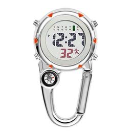 Digital Carabiner Clip Sport Hook Clock Hospital Gift Electronic Luminous Multi-function FOB Nurse Watch Outdoor Sport Watch LJ201208d