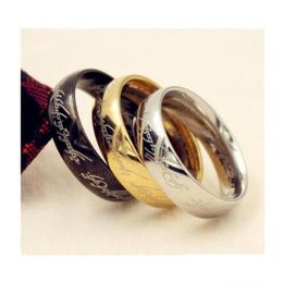 Cluster Rings Cluster Rings 20Pcs Band Stainless Steel Ring Mixed Lot The Lord Of Mens Womens Top 6Mm Polished Jewelry Ozthn Drop Deli Dhsz0