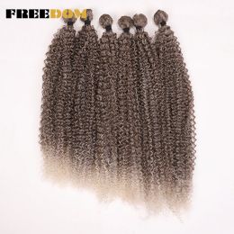 Weave Weave FREEDOM Synthetic Afro Kinky Curly Hair 20 22 24 inches Long Hair Bundles Ombre Blonde Weaving High Temperature Fiber