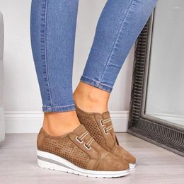 Casual Shoes Women Breathable PU Leathear Walking Height-increasing Thick Bottom Platforms Flats Female Outdoor Sneakers